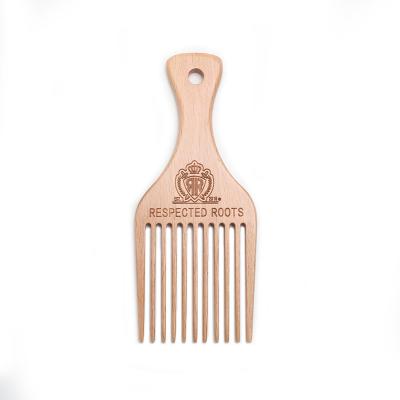 China Afrikaanse Pro Houten Haar Pick Kam Voor Curly Afro Hair Styling Breed Tand Gear Te koop