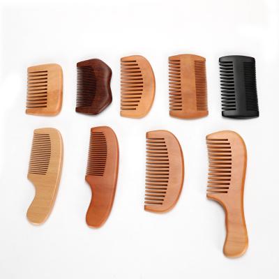 China Natural Pear Wooden Hair Comb Hair Care Tools Double Sided Home Use for sale