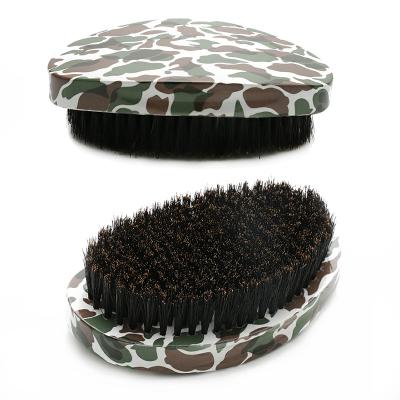 China Customized Camouflage 360 Wave Brush Soft Curve Palm Extension Growth Hair Brosse for sale