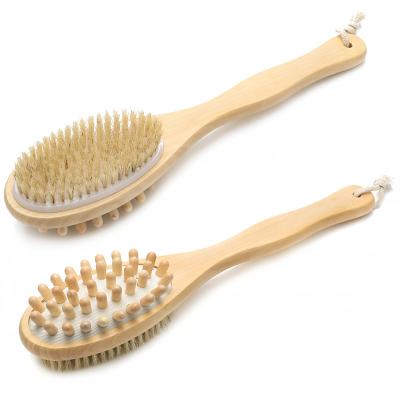 China Long Handle Bath Shower Brush Double Sided Dry Remove Cells Spa Massage for sale