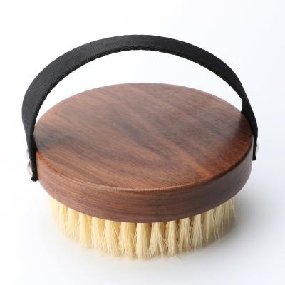 China Walnut Bath Dry Brush Organic Vegan Sisal For Boay Round Hand Brush for sale