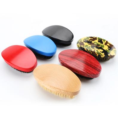 China Custom Logo Wooden 360 Wave Brush Medium Soft Hard Textures Curved Brush for sale