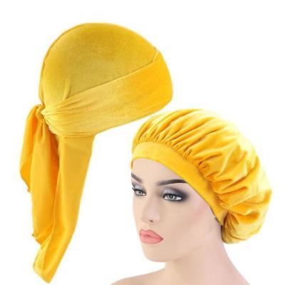 China Velvet Durags And Bonnets Set For Sleeping Daily Custom Printed Bonnets for sale