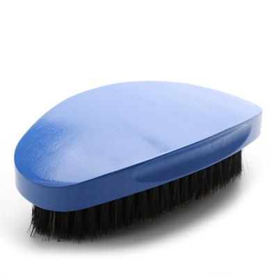 China Custom Blue Bent Wave Brush Curve For 360 Soft Boar Bristle For Hair Growth Style for sale