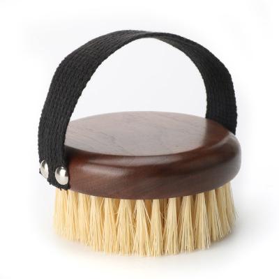 China Walnut Bath Dry Brush Organic Vegan Sisal For Boay Round Shower Brush for sale