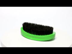 Green Wave Brush 360 Curved Soft Boar Bristle For Men Hair