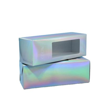 China Recyclable Luxury Cosmetic Paper Cup Holographic Packaging Box Custom Holographic Gift Box Packaging for sale