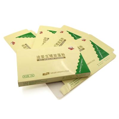 China Recyclable Spirulina Powder Cup Metal Shipping Cardboard Printing Letter Printing Bakery Packaging Gift Paper Card Boxes with Foam Insert for sale