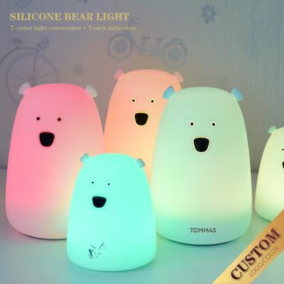 China OEM Wholesale Price Modern Logo Customized Silicone Led Night Light Cartoon Baby Nursery Lamp Touch/Silicone Breathing Light for sale