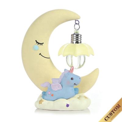 China Wholesale Resin Modern Home Life Size Craft Decoration Animal Cute Unicorn Statue Gift Night Light For Kids Support Custom for sale