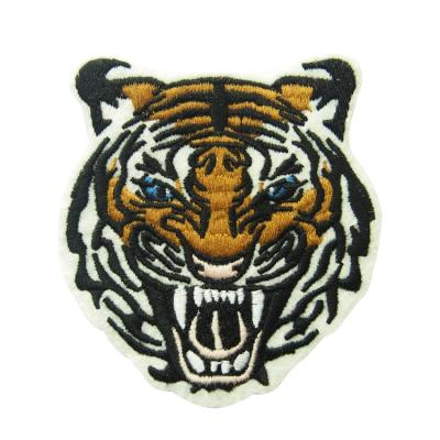 China patch Tiger For Clothes by 3D EM2101 Tiger Embroidery Patch Custom Design Wolf Embroidered Patches Iron On for sale