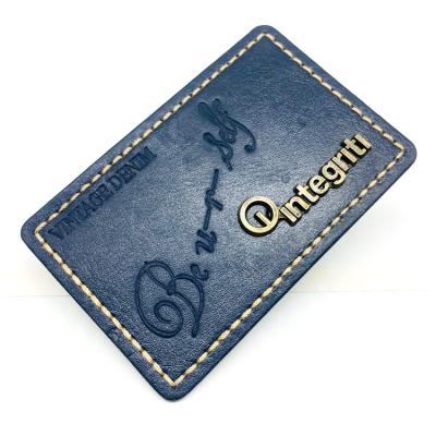 China Sustainable Hot Sale Custom Embossed Furniture Jeans Mens Leather PU Patches White for sale