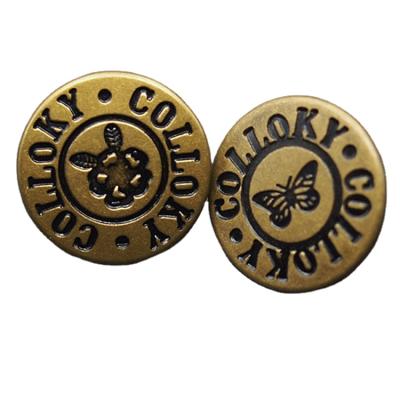 China Viable Custom Logo Designer Recycled Eco Friendly Gold Clip Cover Fancy Metal Snap Buttons For Clothing for sale