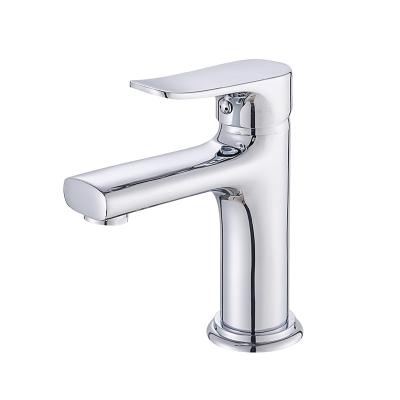 China Factory Metered Faucets Kinglions Single Lever Deck Mounted Basin Mixer Copper Water Tap Bathroom Basin Faucet for sale