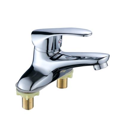 China Metered Faucets Bathroom Fittings 2 Hole Sanitary Wash Basin Water Mixer Tap for sale