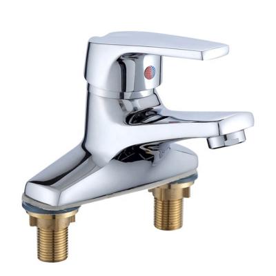 China Brass Metered Basin Faucet Mixer Tap Single Handle Two Holes Bathroom Vanity Wash Basin Faucets Bathroom Faucets for sale