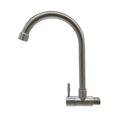 China Faucets 304 Stainless Steel Thermostatic Faucet Brushed Single Handle Kitchen Balcony Wall Mounted Cold Water Faucet for sale