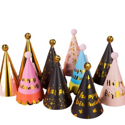 China Happy Birthday Paper Hat Kids Paper Hats Kids Birthday Party Decoration Adult Paper Hat Manufacturer Selling for sale