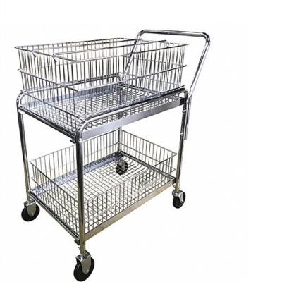 China Storage folding black iron shopping courier cart supplier in walmart for sale