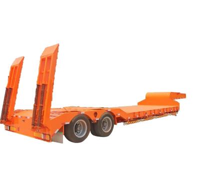 China Famous China brand 2 axles excavator semi trailer heavy truck trailer with gooseneck for transportation 30 ton carry excavator trailer for sale