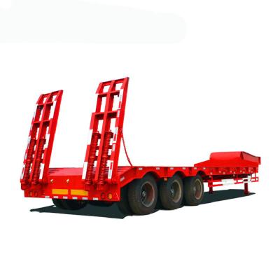 China Heavy truck trailer semi trailer customized packing 3 axles excavator semi trailer with mechanical suspension lowbed semi trailer for sale