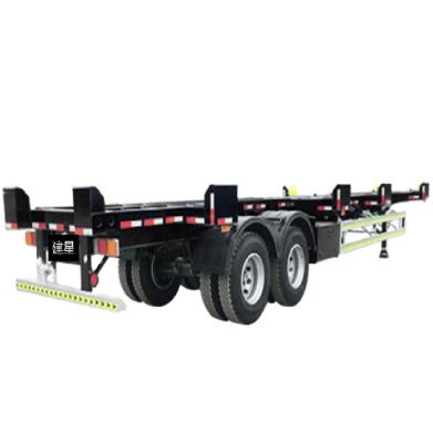 China Truck Trailer China Factory High Loading Capacity 60 Tons Gooseneck Skeleton Semi Trailer 3 Axles 40FT Seaport Skeleton Semi Trailer Hot Sale for sale