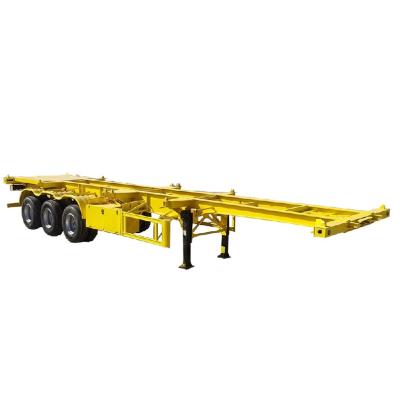 China Manufacturer Factory Price High Quality 3 Axle Skeletal Load 40ft Chinese Gooseneck Skeleton Semi Trailer Manufacturer Trailer Truck For Sale for sale