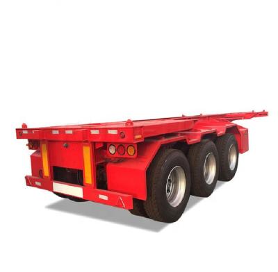 China China Factory Price Load50 Truck Trailer Load50 Seaport Dock Skeleton Semi Trailer Red Hot Sale 3 Ton Axles 12.85m*2.61m*1.55m for sale