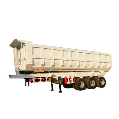 China Heavy Duty Hydraulic Truck Trailer Suspension Trailer Mechanical Load 60 Ton Side Hydraulic Rear Dump Tilting Semi Truck Trailer In Africa for sale