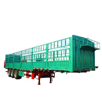 China Truck Trailer Factory Wholesale 3 Axles Fence Load 60 Ton Cargo Transport Semi Truck Aluminum Barrier Truck Trailer Stake Semi Trailer For Sale for sale