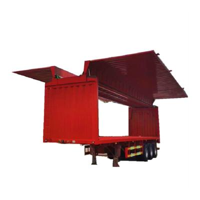 China Cargo transport factory supply 3 axles 13m semi trucks direct box type trailers load 50tons corn transport curtain semi trailer hot sale for sale