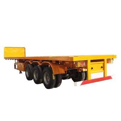 China Truck Trailer Industrial Equipment New 3 Axles 13.6m Flat Bed Trailer Shipping 60Tons Flatbed Semi Flatbed Trailers Sale for sale