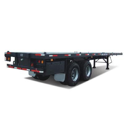 China High Quality Heavy Duty Truck Trailer 2 Axles 20ft 40ft Flat Bed Shipping Container Flat Bed Transport Trailer Loader Semi Trailer for sale