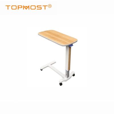 China Metal Hospital Furniture Economical Design Metal Bedside Bed Simple Moving Height-Adjustable Table for sale