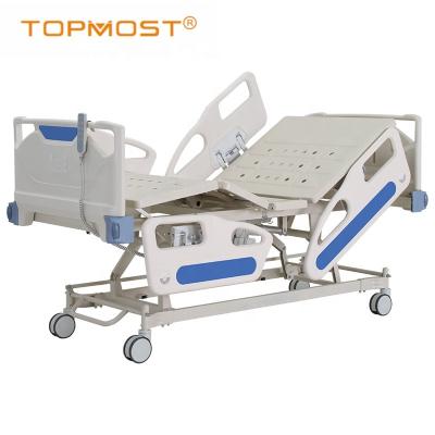 China Metal Hospital Furniture Five Function ICU Nursing Electric Medical Hospital Bed for sale