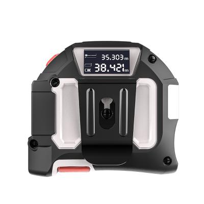 China New ABS Laser 2-in-1 Multifunction Professional Durable LCD Display Plastic Tape Measure Auto-lock Laser Tape Measure Screen for sale