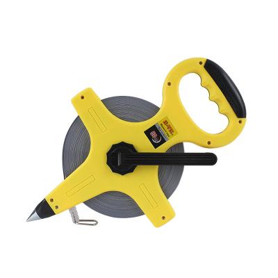 China Comfortable TPR distance measuring handle humanized design imported ABS open frame material durable fiberglass measuring tape for sale