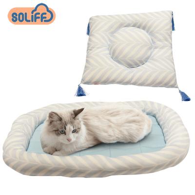 China Wholesale Manufacturer Breathable Soft Colorful Plush Colorful Pet Cushion Round Cat Dog Bed for sale