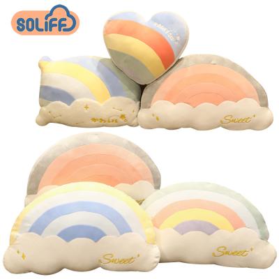 China Rainbow Inflatable Decorative Tiles Cute Pillow For Sofa Bedroom Living Room for sale