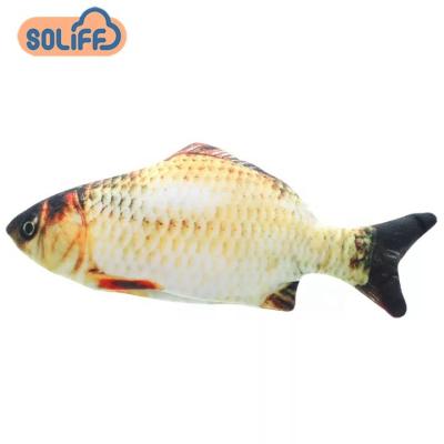 China Wholesale 3d Soft Moving Soft Electric Pet Chew Interactive Catnip Interactive Fishes Cat Toy For Cats for sale