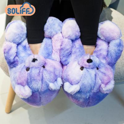 China Wholesale Anti-Smell Cheap Wholesale Woman Bear Shoes Soft Fluffy Plush Teddy Bear Slippers for sale