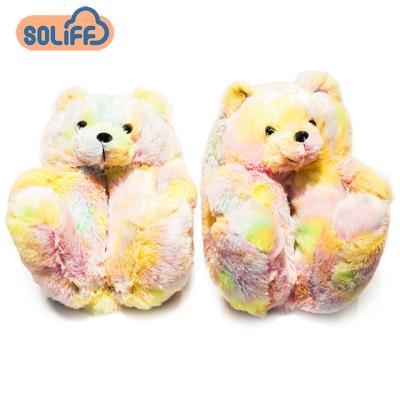 China Wholesale Soft Indoor Plush Teddy Bear Slippers Anti-odor Teddy Bear Slippers for sale