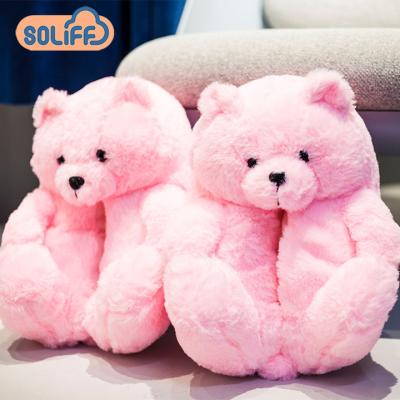 China 2021 Factory Wholesale Anti-odor Teddy Bear Slippers Soft Teddy Bear Slippers for sale