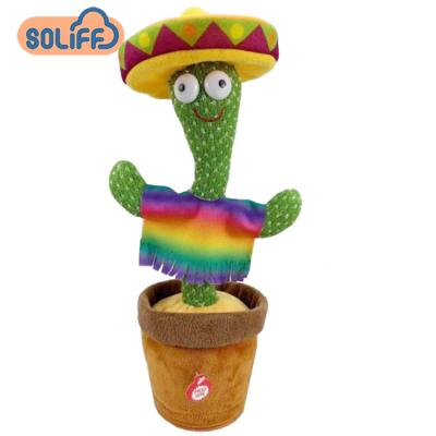 China Mondern Hot Sale Stuffed Toys Singing To Kid Gifts Funny Dancing Cactus Plush Toys Kids Toys With Music for sale