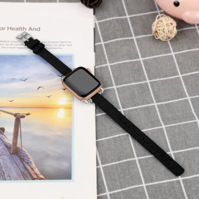 China Fashion Sport Watch Strap 38mm 40mm 42mm Nylon Watch Strap With Buckle Black Fabric Nylon Watch Band For Apple Watch for sale