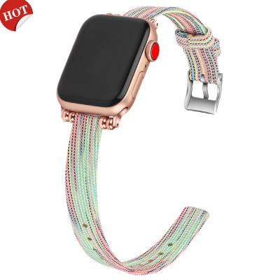 China Fashionable Watch Band Stock Big Loop Knitting Nylon Watch Strap Watch Band Replacement For Apple Watch iWatch Band 42mm 38mm for sale