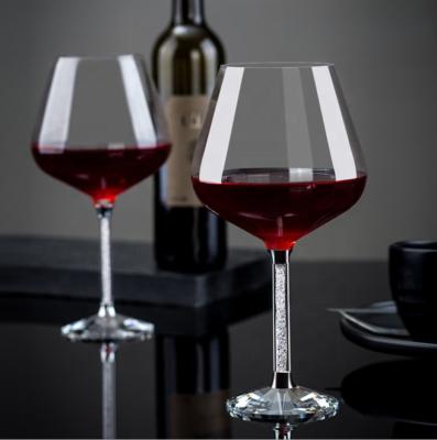 China BREF Burgundy Wine Glass Crystal Diamond Red Wine Glass Goblet Lead Free for sale