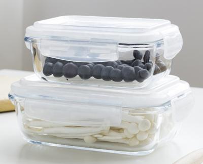 China Sustainable Borosilicate Glass Food Storage Container for sale