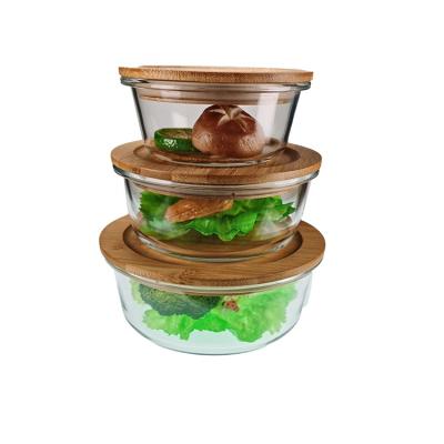 China R3PC Sustainable Set Take Out Clear Glass Food Container With Lids for sale