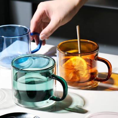 China Double Wall Cup Sustainable Stained Glass High Borosilicate Glass for sale